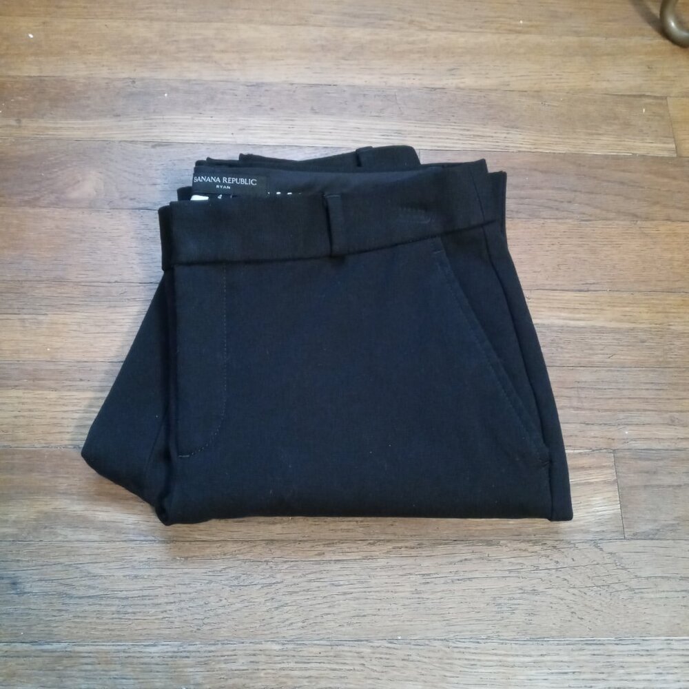 BANANA REPUBLIC ryan straight fit washable bi-stretch pants in black (sz4) - Picture 3 of 15